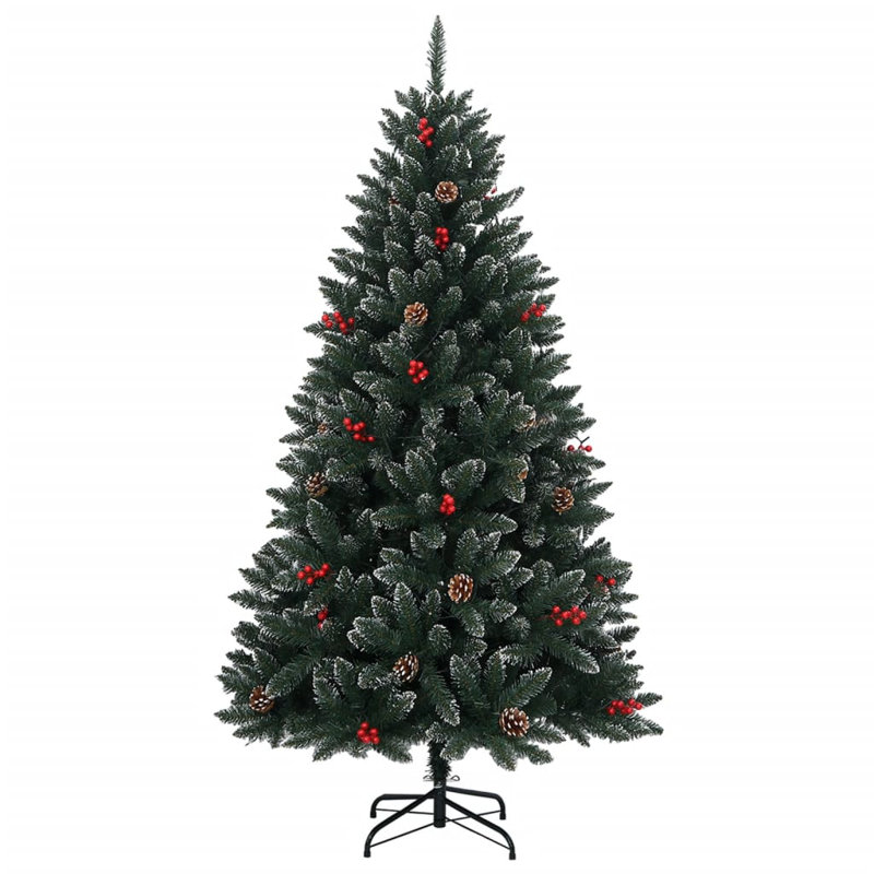 Arbre de Noël artificiel avec arbre de Noël en PVC vert, 70,9 po x 39 po, Illuminée