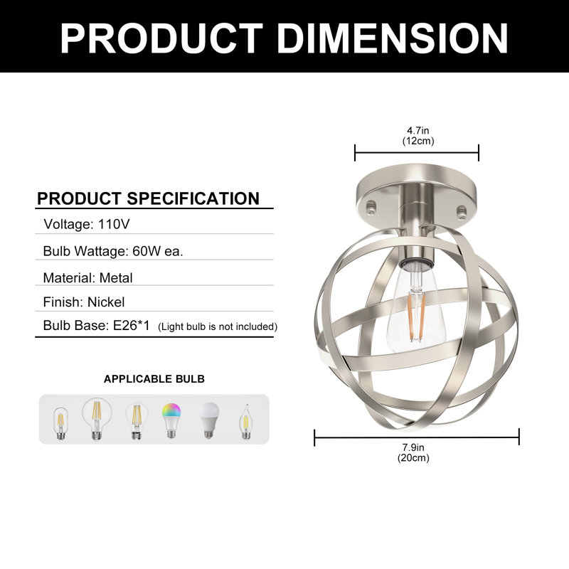 1 - Light 7.9'' Flush Mount Ceiling Light
