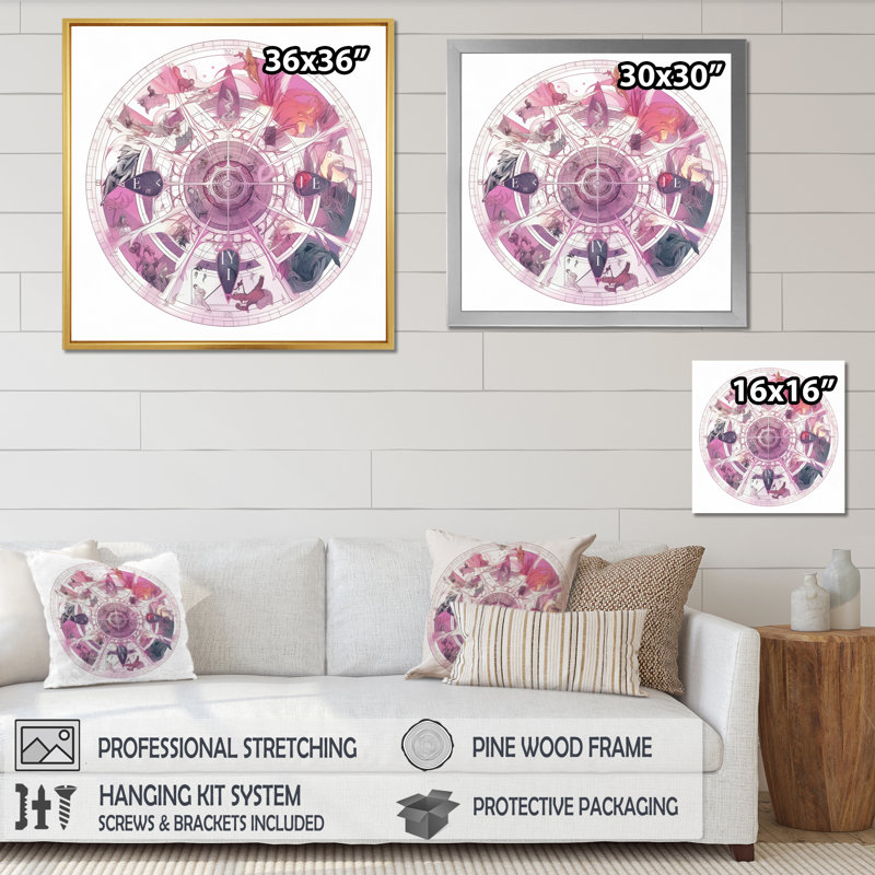 "Troisième œil, symbole d'un chakra mauve", reproduction sur toile, H 30 po x l 30 po, Cadre simple blanc