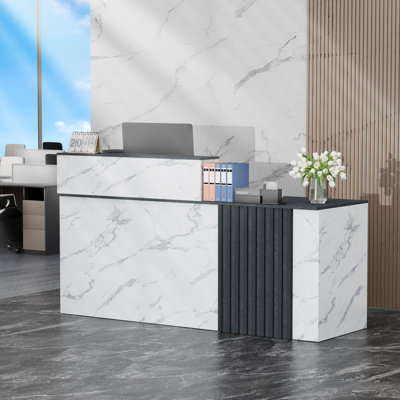 100 Person Rectangle Wood Reception Desk