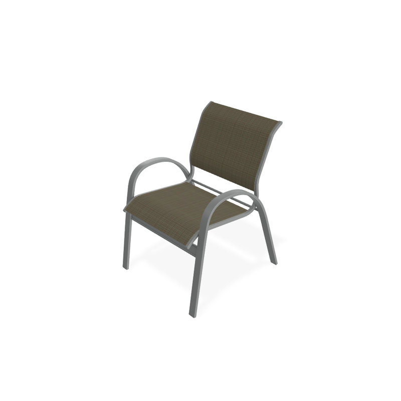 Chaise de patio empilable Hiraku, Tweed Sunbrella® brun, Graphite texturé