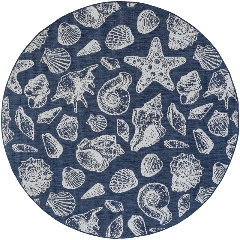 Seraphine Machine Woven Indoor and Outdoor Area Rug, Round 5'3"