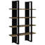 Bibliothèque à 4 tablettes de style moderne, étagère ouverte, idéale pour la présentation de livres de salon avec tablettes verticales, bureau