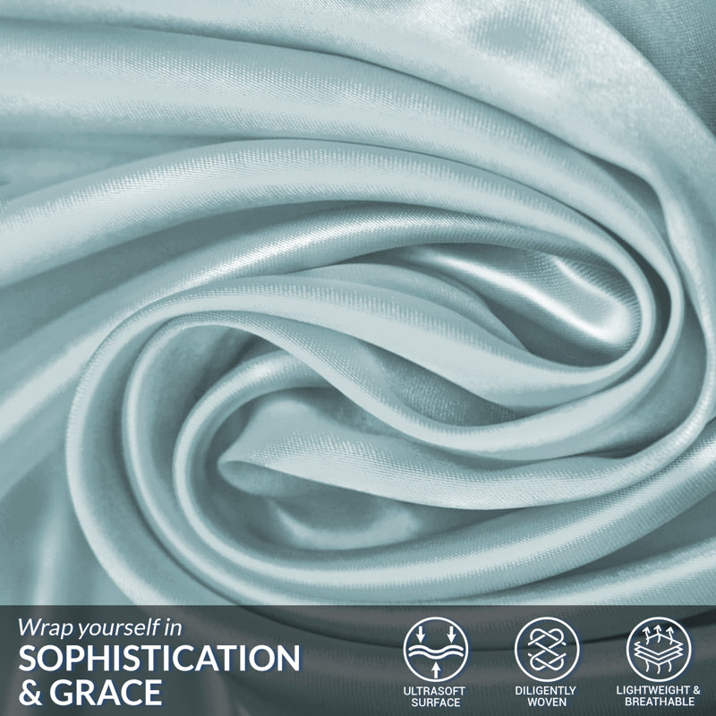 Satin Silk Pillow Cases Pack of 4 Super Soft Smooth Pillow Covers Breathable Hypoallergenic Envelope Closure, Blue Grey