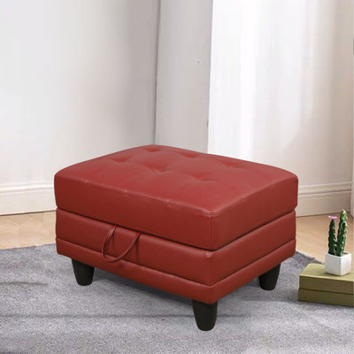 Faux Leather Upholstered 28.5" Wide Storage Ottoman