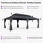 Pavillon de jardin permanent en aluminium 14 po x 24 po à toit rigide avec toit double en acier galvanisé pour terrasse et jardin, rideaux et filet inclus, gris-122922024