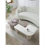 Table basse modulaire moderne 2 pièces, - tables combinables, côté kaki + blanc pour le salon, peinture multicouche avec pieds incurvés pour plus de stabilité et de sécurité, design et sécurité, assemblage unique en forme de L.
