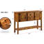 Console rétro 48 po en bois massif, 2 tiroirs et armoires, facile à assembler - table en bois brun, 48 po, utilisation polyvalente, pour la maison-2112933902