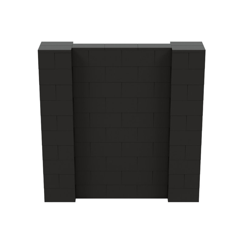 Ensemble mural de blocs géants 7 'T, H 60 po x l 60 po x P 12 po, Noir