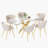 Elegant 7-Piece Rectangle Glass Dinning Table Set for 6-736621891-736621884-736621885