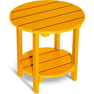 Classic Outdoor Side Table, 2 -tier Adirondack Patio Table by Ebern Designs