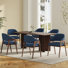 Fauteuil moderne minimaliste en lin, pieds en bois massif