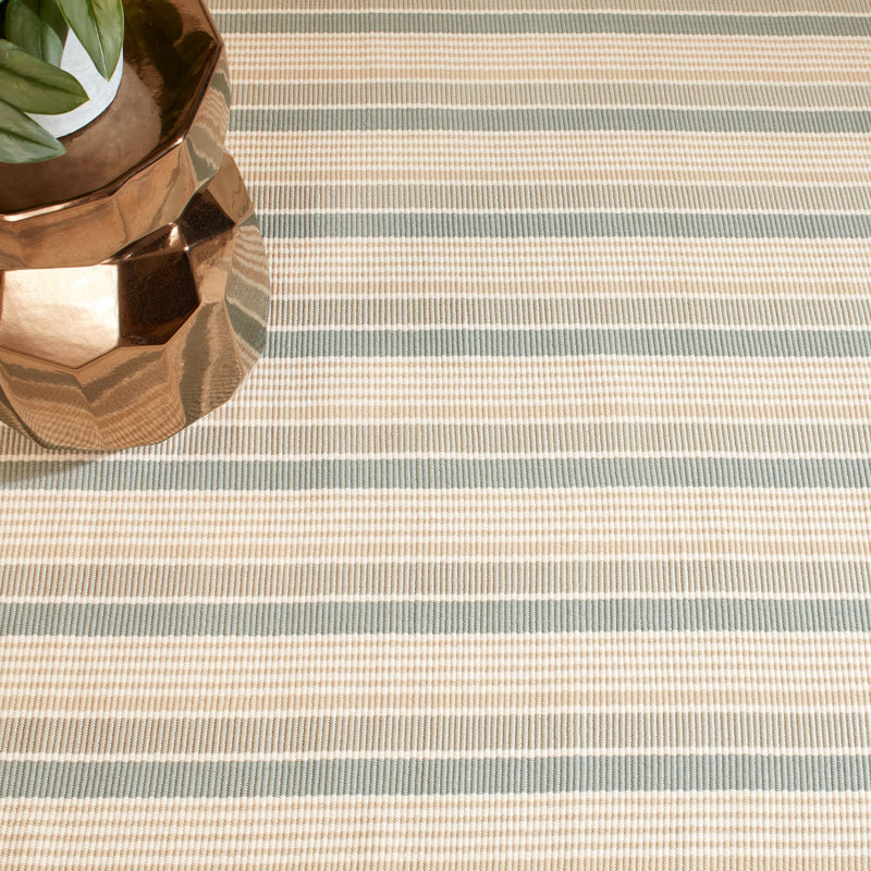 Mystic Stripe Slate Handwoven Indoor/Outdoor Rug, Runner 2'6" x 8'