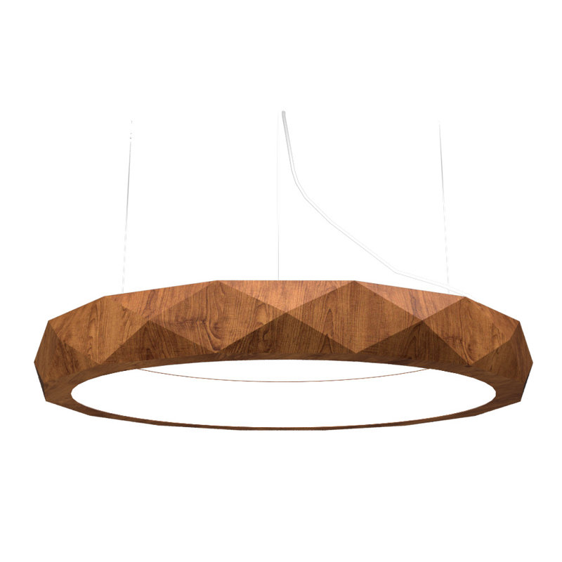 1 - Light LED Pendant, Imbuia, 4.68" H x 39" W x 39" D