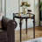 Retro Glass+Solid Wood End Table