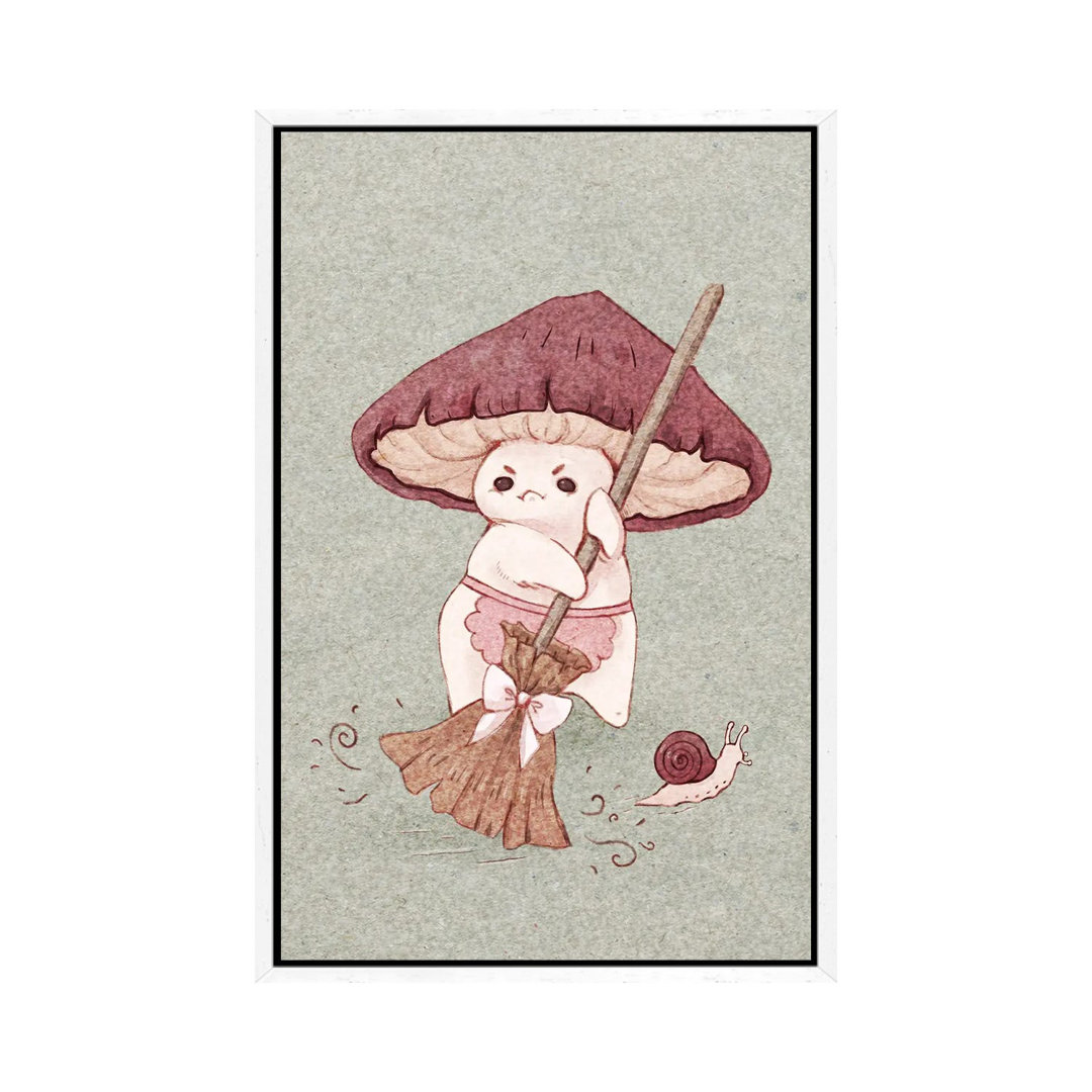 Angy Mushroom Does Not Like To Clean von Fairydrop Art - Gallery-Wrapped Canvas Giclée on Canvas