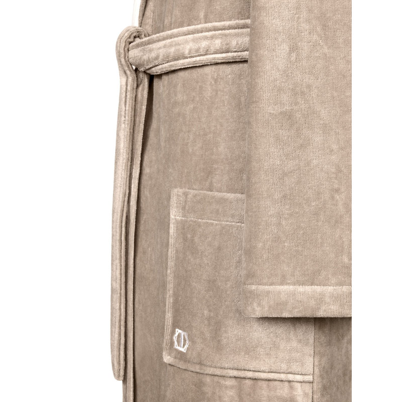 Art Line Velour 100% Cotton Terry Cloth Bathrobe, Brown, L