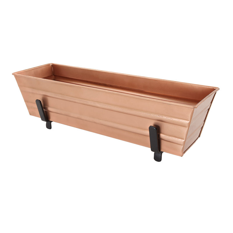 Nylo Metal Railing Planter, 2" H x 4" W, Copper