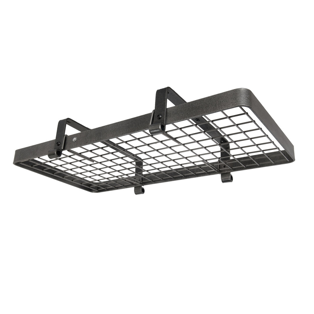 Handcrafted 37" Low Ceiling Rectangle Pot Rack with 18 Hooks Enclume 