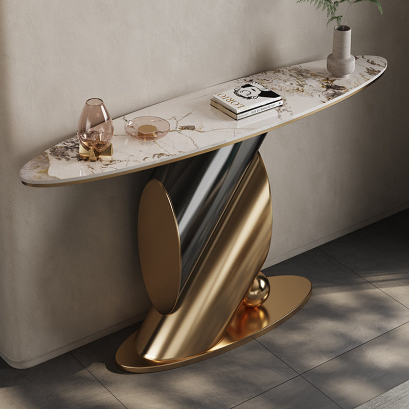 Console de style italien en pierre frittée., 33.4" H x 47.2" W x 13.7" D