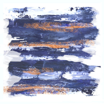 Blue Lic Abstract - Wrapped Canvas Painting