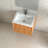 24'' Floating Bathroom Vanity Set, Wall Mounted Solid Wood Bathroom Cabinet With 2 Storage Drawers