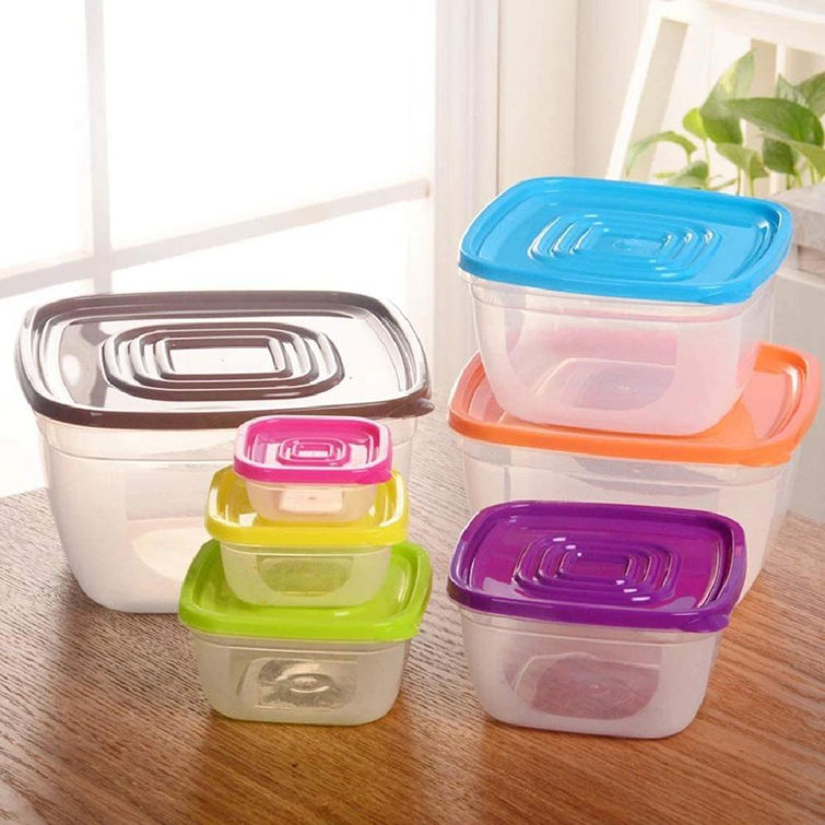 4 Pieces Food Storage Containers with Lids Plastic BPA-free Mixing Bowl  with Lids Prep & Serve Bowl Set Nesting Storage Food Container Dishwasher