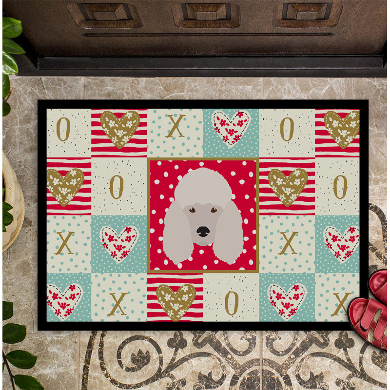 Caniche love 36 po x 24 po tapis d’extérieur antidérapant pour l’intérieur Clinard