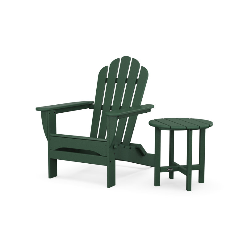 Monterey Bay Folding Adirondack Chair with Side Table, Rainforest Canopy