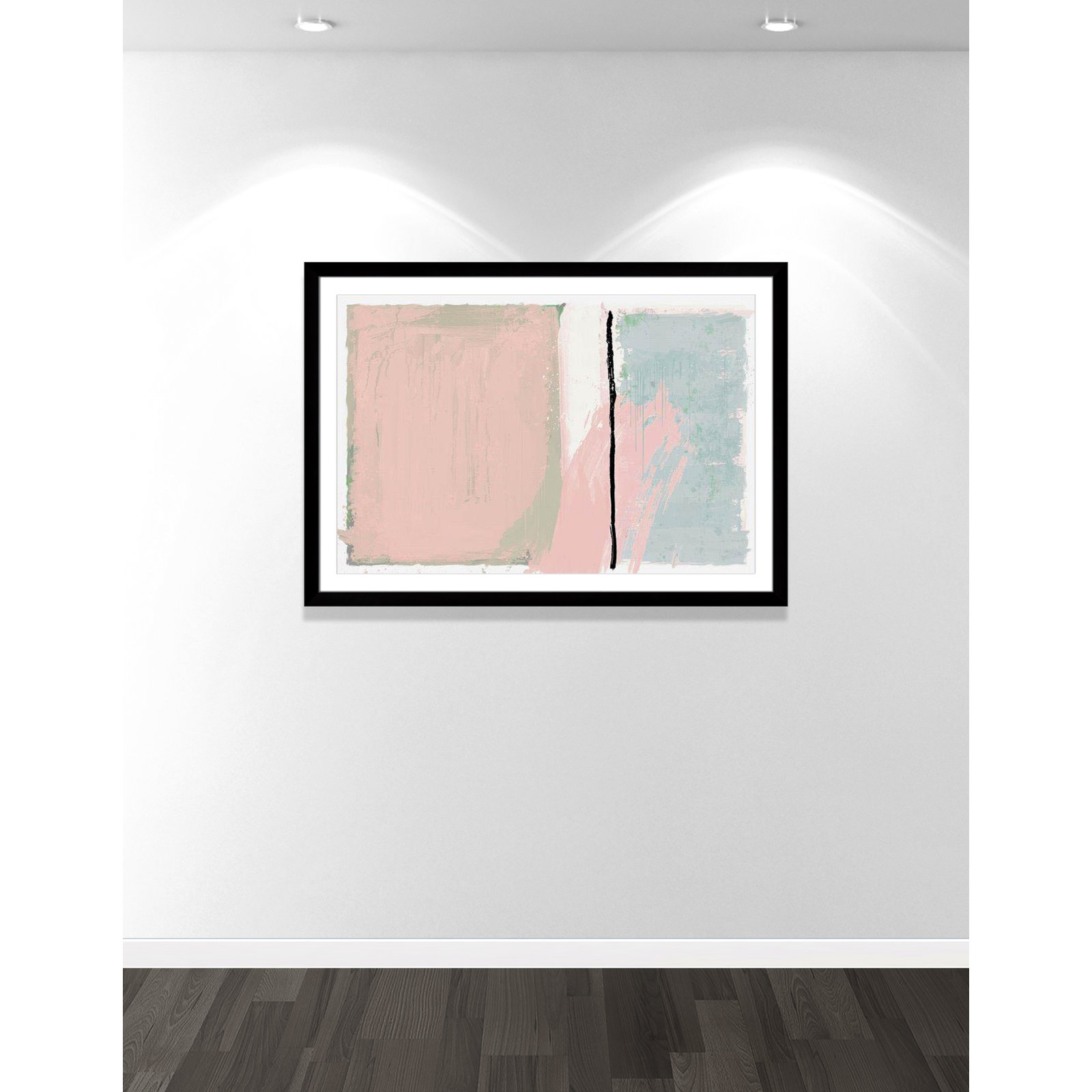 Pastel Opulance by Casa Fine Arts, White, Black Cube Picture Framed, 35" H x 49" W x 1.25" D