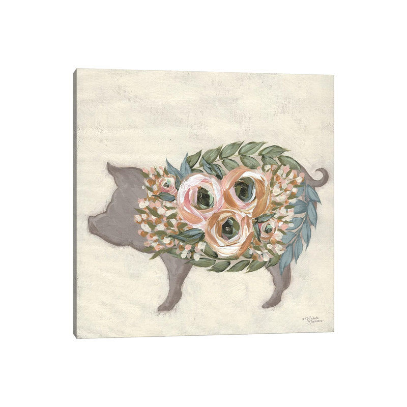 Alice The Pig by Michele Norman - Print on Canvas, Wrapped Canvas, 66.04cm H x 66.04cm W x 3.81cm D