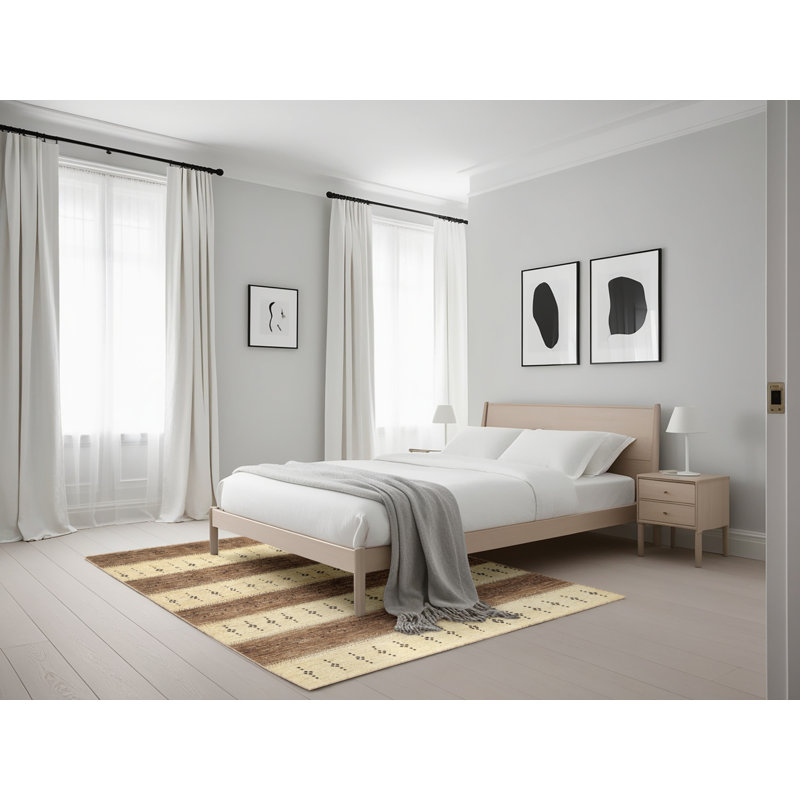 Tapis beige/brun contemporain Philllip, Rectangle 5 pi x 7 pi
