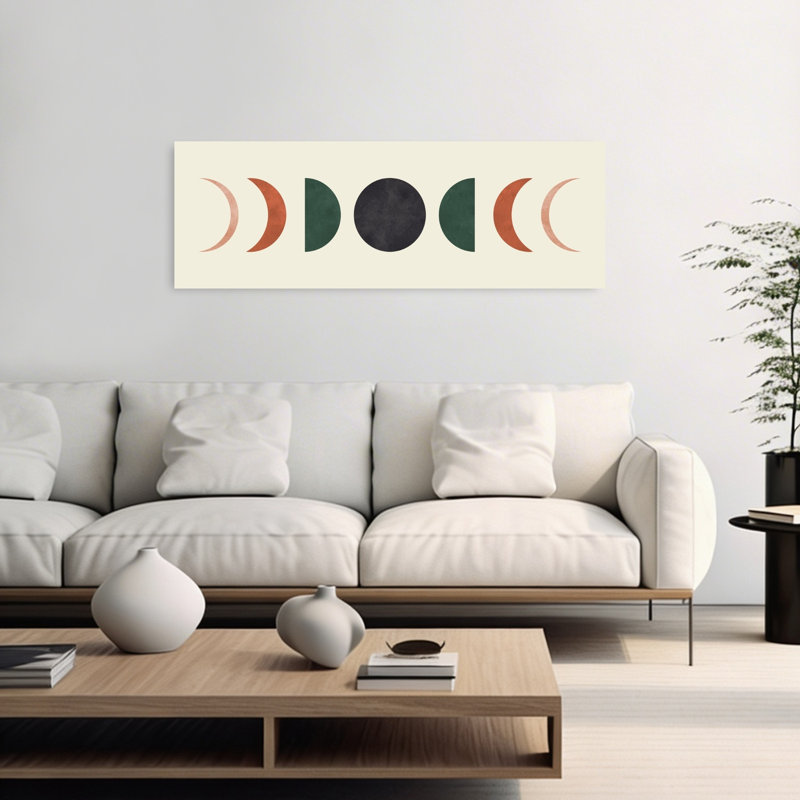 Boho Moon Phases by Vitor Costa - Wrapped Canvas Panoramic Print, 40.64 cm H x 121.92 cm W