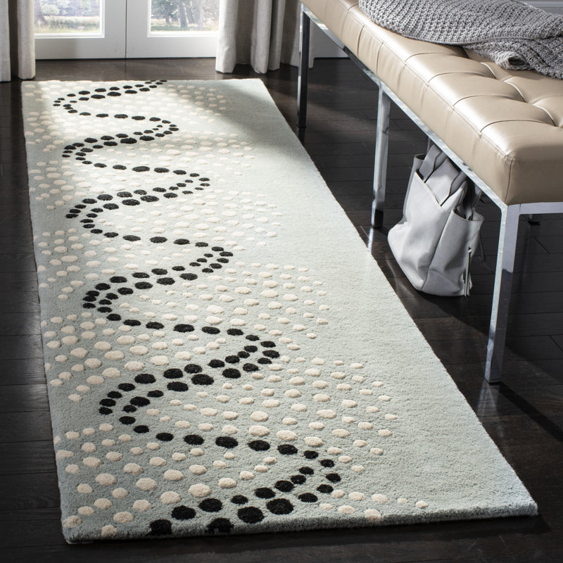 Carolette Hand Tufted Wool And Viscose Abstract Rug, Runner 2'6" x 12'