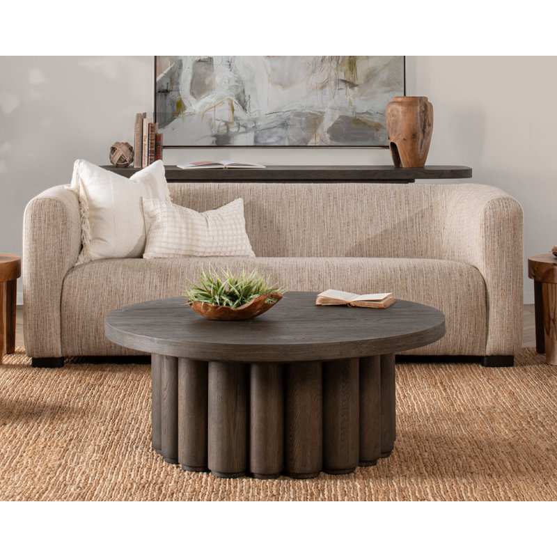 Tiber Round Single Coffee Table, Dark Brown
