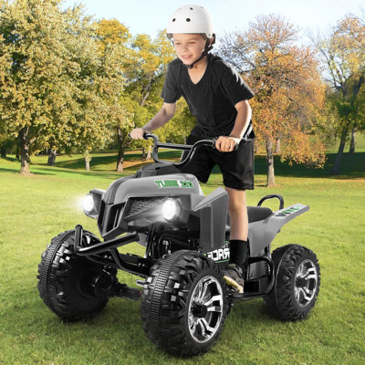 24V 2-Seater Kids Atv, 4Wd Electric Ride On Car With Steel Frame And 4X100W Motors, Ride On Toy For Kids 3-10 Years With Bluetooth, Music, Led Lights