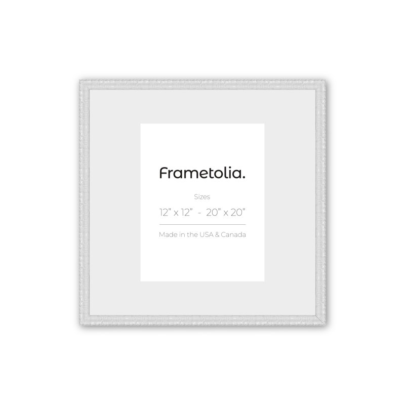 Colomba Picture Frame with Mat, 12" W x  12" H, White