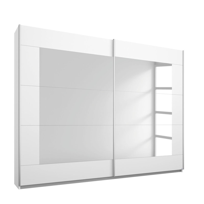 Alegro Sliding Door Wardrobe, 210 cm H x 226 cm W x 62 cm D, White