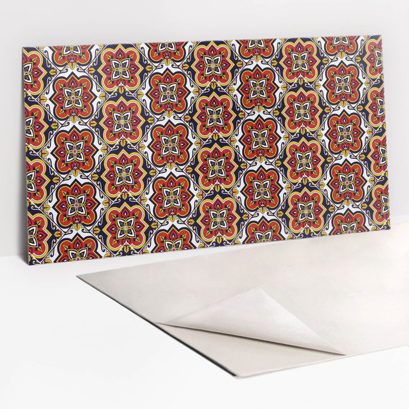 Self Adhesive Vinyl Splashback Wall Panel Sticker Tile Peel Stick 100x50 cm Portuguese tile motif