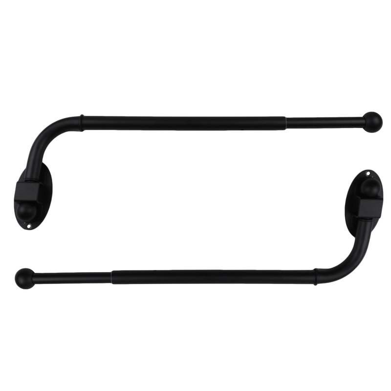 Tringle à rideaux simple réglable Ronna, Noir, H 0,5 po x l 38 po x p 0,5 po