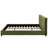 Olive Velvet Bed Frame, King Size Upholstered Platform With Wide Headboard And Deep Round - Shaped Tufting, Soft Square Corners, No Box Spring, Easy Assembly For 2 Adults Bed, Curved Headboard,