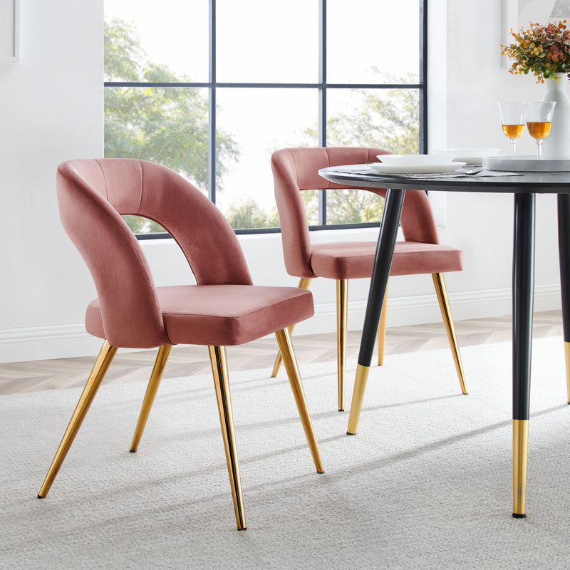 Modway Marciano Performance Velvet Dining Chair, Dusty Rose