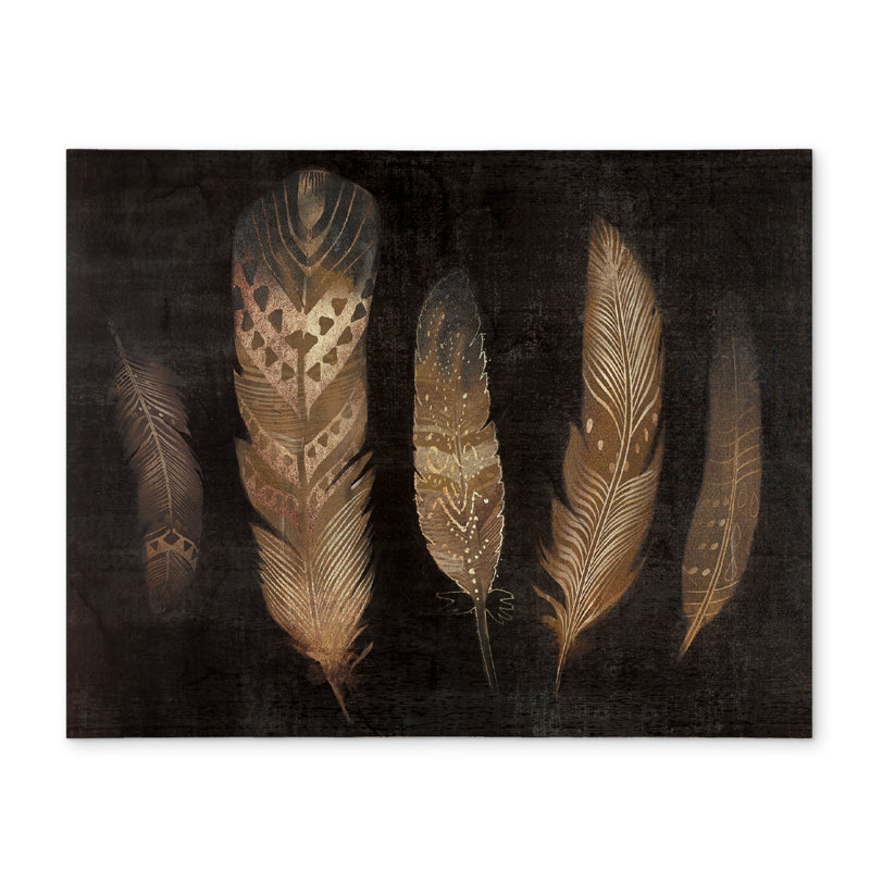 Napperon brun en plumes d'animaux bohémiens en polyester | Décoration intérieure