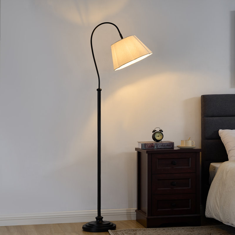 68" Traditional Black Metal Floor Lamp