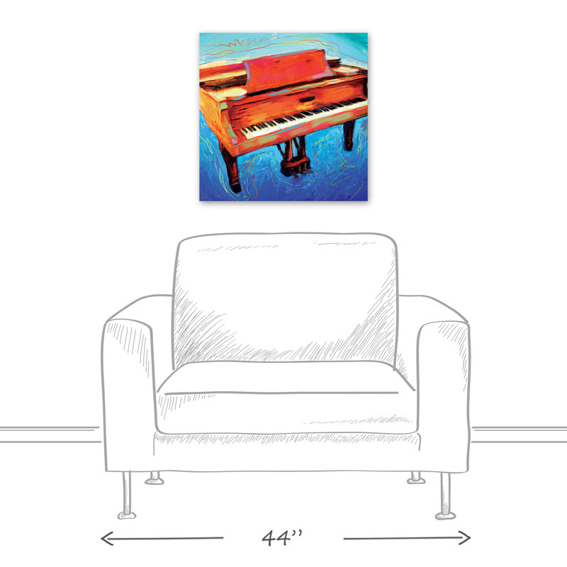 Art sur toile tendue peinte jazz Heile, H 20 po x l 20 po x P 1,25 po