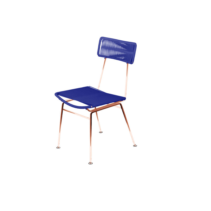 Chaise Hapi, Bleu profond / cuivre