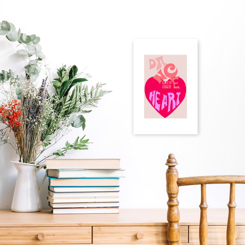 Dance With Your Heart Retro Romantic Wall Art Print, 18" H x 12" W