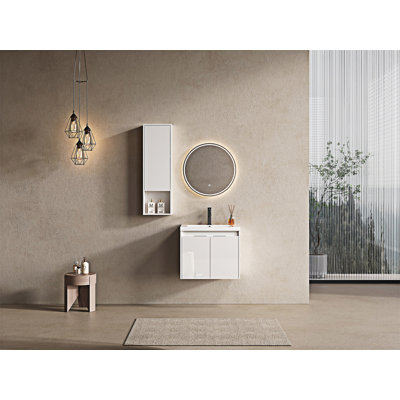 Float Mounting Bathroom Vanity With Resin Sink