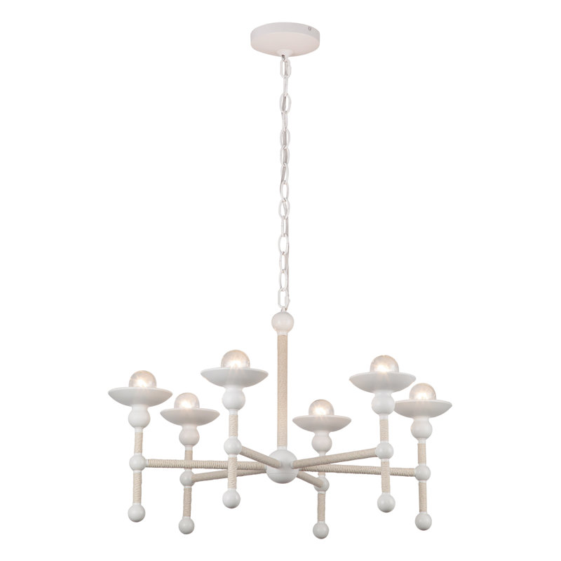 Nadine 6 - Light Chandelier, Matte White