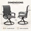 Chaise pivotante rembourrée de qualité supérieure toutes saisons (ensemble de 2)-1533375208